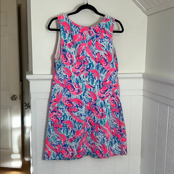 Lilly Pulitzer Harper Shift Dress in Cosmic Coral Cracked Up Lobster Print Large - Picture 7 of 10